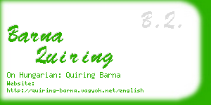 barna quiring business card